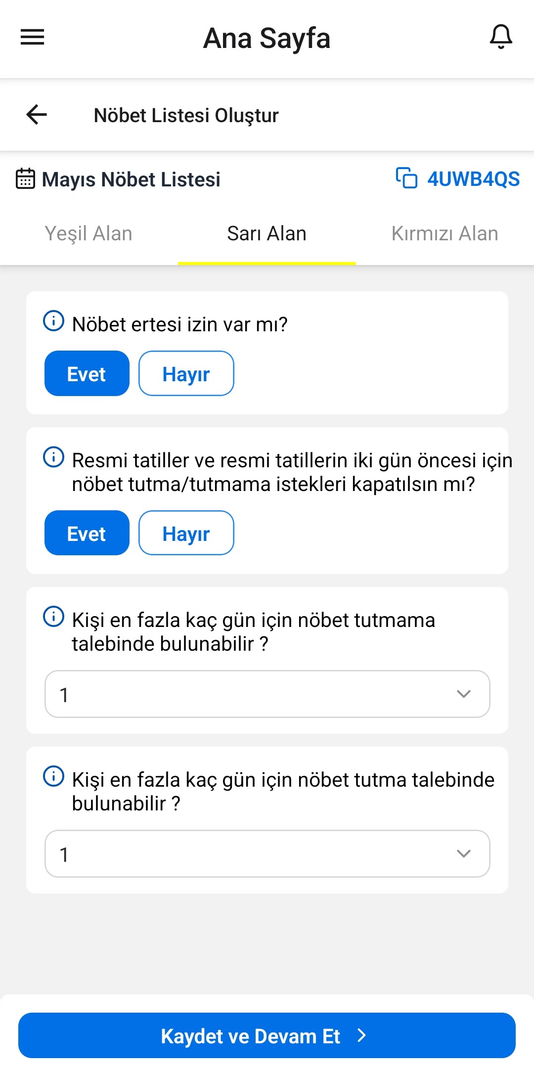 NöbetPulse profil ayarları