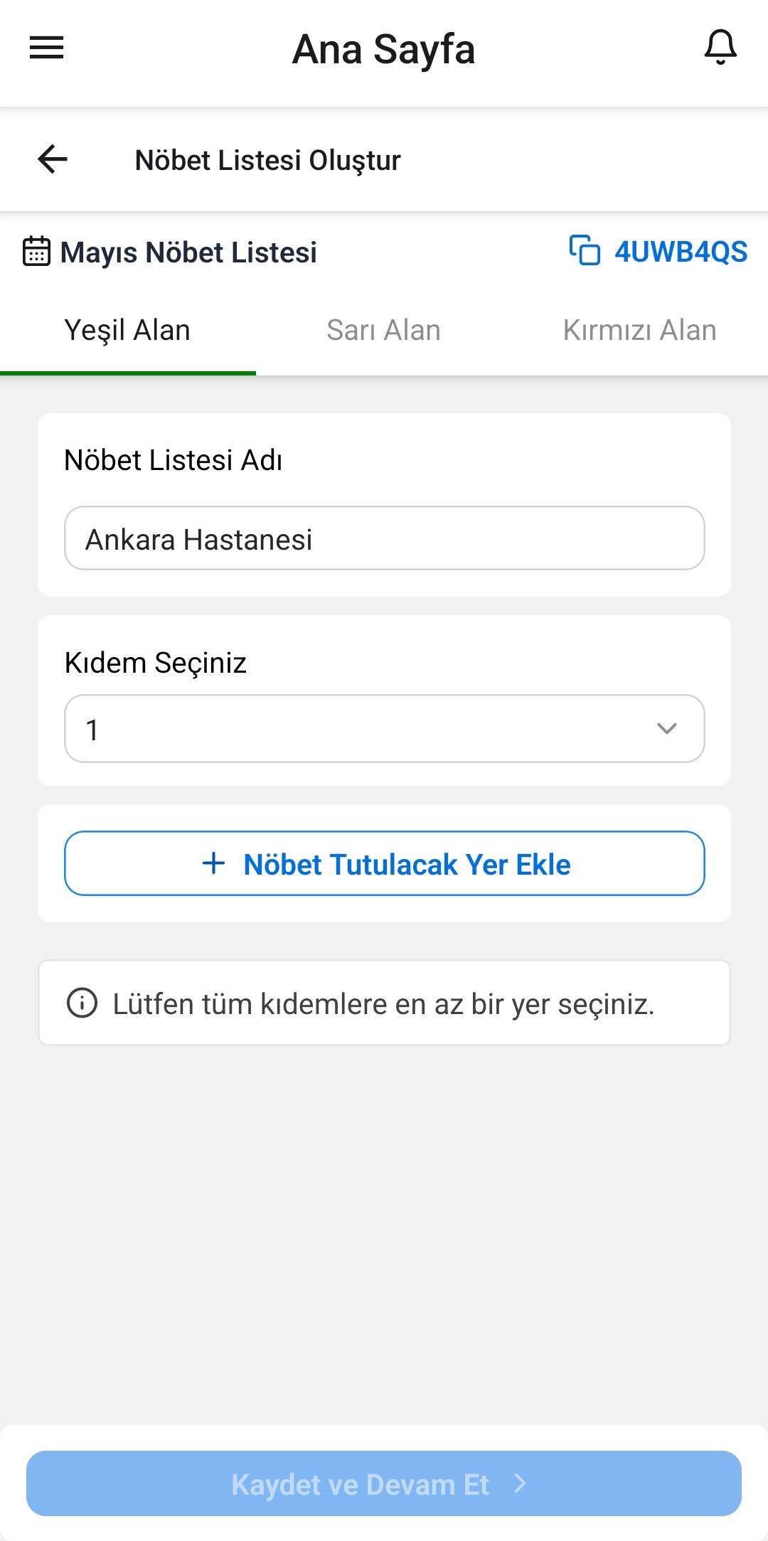 NöbetPulse bildirimler ekranı